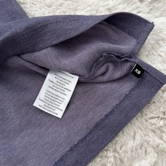 Robert Barakett Polo Findlay Short Sleeve Shirt Heathered Purple Size M - Picture 6 of 7